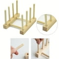 thumbnail image 3 of Bamboo Wooden Dish Rack Dishes Drainboard Drying Drainer Storage Holder Stand Kitchen Cabinet Organizer for Dish, Plate, Bowl, Cup Pot, Lid, Book, 3 of 9