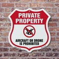 thumbnail image 4 of No Drone Shield Sign Aircraft Or Drone Is Prohibited 12 inch X 12 inch Shield-Shaped Rust-Free Aluminum Metal Sign Weather Resistant, UV Protected for Workplace Made in the USA, 4 of 7