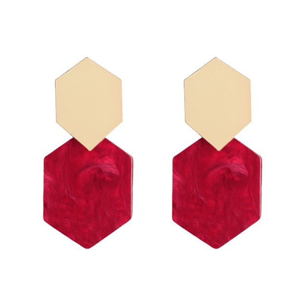 Guardurnaity Pendientes de araña de acrílico, pendientes geométricos de oreja, joyería exagerada multicolor, pendientes para mujer, decoración Ropa, zapatos y accesorios Miscelánea Rojo