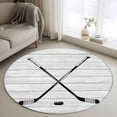 thumbnail image 2 of Round Area Rug-3ft Sports Hockey Art Non Slip Washable Circle Carpet Soft Large Floor Rugs for Living Room Bedroom Nursery Office, 2 of 9