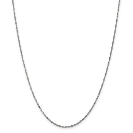 Roy Rose Jewelry 14K White Gold 1.4mm Singapore Chain Necklace ~ Length 14'' inches