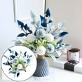 thumbnail image 2 of Souew Silk Flower Arrangement Table Flower Simulation Bouquet Blue and White Without Bottle, 1Pc 6 Decoration Bouquet Wedding Chrysanthemum Head Artificial Home Flower Home Decor,Artificial Flowers, 2 of 9