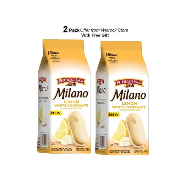 Pepperidge Farm Milano White Chocolate Lemon Flavored Cookies, 7 oz (2 Pack)