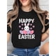 thumbnail image 1 of Cute Happy Easter Bunny Rabbit Egg Women Girls Kids Print T-shirt, Short Sleeve Crew Neck Casual Top for Summer & Spring, Women'S Clothing Tee For Adult, Men, Women, Teen, Teenager, Adolescent, Youth, 1 of 6