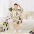 thumbnail image 6 of FORMRS Wearable Blanket Hoodie with Sleeves for Kids Cozy Flannel Sweatshirt, Musical Animals Pattern, 6 of 7