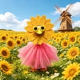 thumbnail image 7 of For Holiday Porch Sunflower Set for 17-23 Inch White Goose, Bright Yellow Petal Skirt and Flower Crown, Summer Garden Yard Accent for Festival Party, Adjustable Fit, 7 of 7