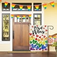 thumbnail image 6 of Love Wins Rainbow Heart Garden Flag Double Sided, LGBTQ Gay Lesbian Decorative Yard Outdoor Home Pride Month Small Decor, LGBT Bisexual Pansexual Burlap Outside House Decoration 12.5 x 18, 6 of 6