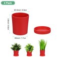 thumbnail image 3 of Uxcell 4 Paquete de Macetas de 3.5 pulgadas Macetas de Plástico con Agujeros de Drenaje para Cactus Plantadores para Plantas de Interior Rojas, 3 of 7