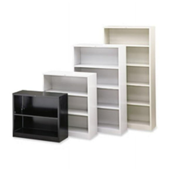 2 Shelf Metal Bookcase- 34-.50in.Wx12-.63in.Dx29in.H- Black