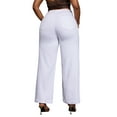 thumbnail image 4 of VIPHONEY Plus Size Women's High-Waist Wide-Leg White Denim Jeans, 4 of 7