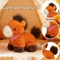 thumbnail image 2 of Cartoon Chubby Soft Horse Stuffed Animal - Cute Scarf Foal Plush Toy - Farm Themed Party Decor Gift, 2 of 4