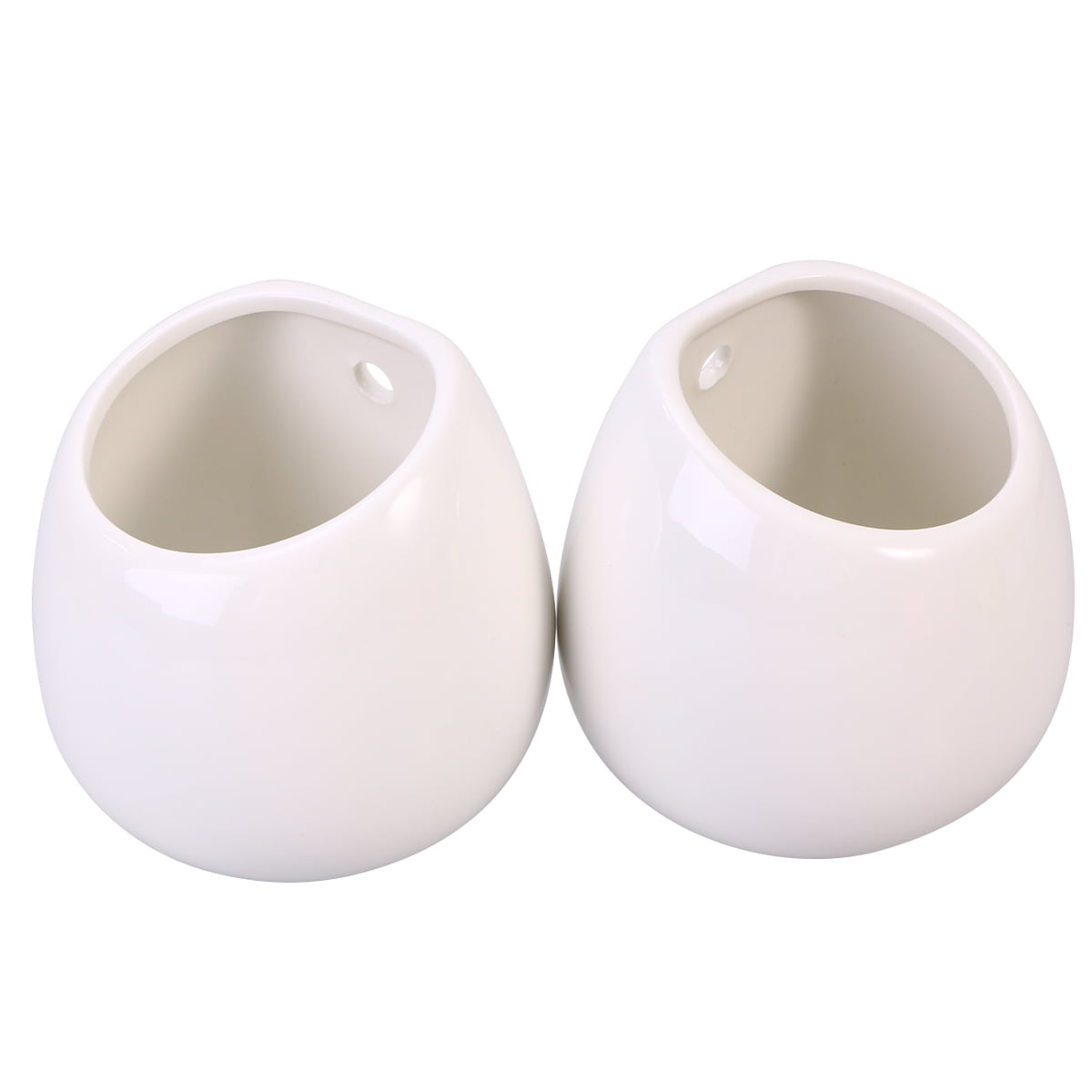 Raindrops 2-Pack Ceramic Wall Mounted Plant Pots Hanging for Indoor Outdoor Garden Decor