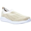 Women's Propet TravelBound Fastknit Slip On Sneaker Cream/Gold Mesh