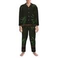 thumbnail image 3 of Lsque Framed Greenery Wall Art Pattern Long Sleeve Pajama Set for Men - Soft 2-Piece Sleepwear and Loungewear Set with Pockets, Comfy Nightwear-Large, 3 of 7
