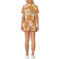 thumbnail image 3 of Women Hawaiian Sets 2 Pieces Floral Button Down Shirt and Shorts Tropical Vacation Beach Casual Outfits 2026 S Orange, 3 of 6