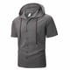 thumbnail image 2 of Ceisia Men Casual Solid Color Loose Fit Gift Button Down Hooded Short Sleeve Cardigan Tops, 2 of 9