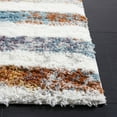thumbnail image 3 of SAFAVIEH Berber Alphonse Abstract Shag Area Rug, 7' x 7' Square, Blue Rust/Ivory, 3 of 8
