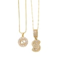thumbnail image 1 of Full 26 Letter Pendant Necklace Women's Copper Round Flower Letter Set 2pc, 1 of 6