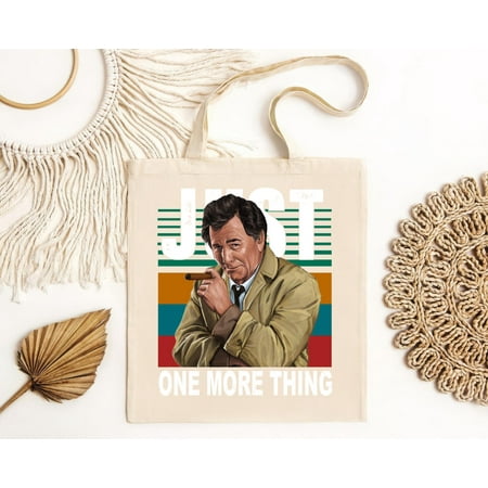 vintage Columbo Just One More Thing Vintage Tote Bag  Detective TV Series Bag  Columbo Bag  Movie Quote Bag  soft-style t-Bag-TH4478