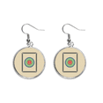 thumbnail image 1 of Mahjong Circle puntos 1 Tile pattern Pendientes pendientes de plata colgantes joyas señora Unbranded M, 1 of 3