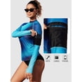 thumbnail image 6 of Alove Womens Long Sleeve Rash Guard Tops Solid Swimsuits Top UPF 50+ Hiking Shirts Side Drawstring with a Zipper Pocket and Thumb Hole, 6 of 8