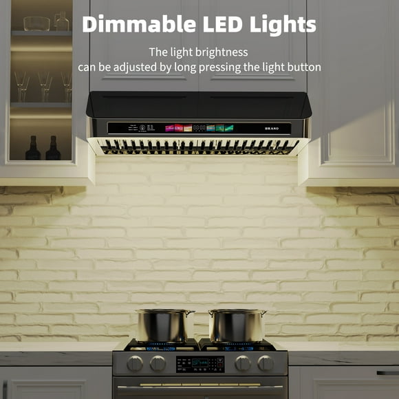 BRANO Hotte de Cuisinière sous Armoire en Acier Inoxydable 900 CFM Hotte de Cuisine Évent avec Ventilateur d'Extraction à 4 Vitesses 30 Pouces