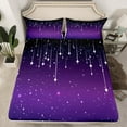 thumbnail image 2 of Feelyou Teens Glitter Galaxy Queen Sheet Sets, Dreamy Mystic Stars Flat Sheet, Cartoon Theme Queen Fitted Sheet, Breathable Home Decor, 4-Piece, 2 of 7