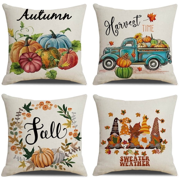 Fall Pillow Covers Fall Decor Farmhouse SofaThrow Pillows for Living Room Indoor Outdoor Decoration 18x18 in