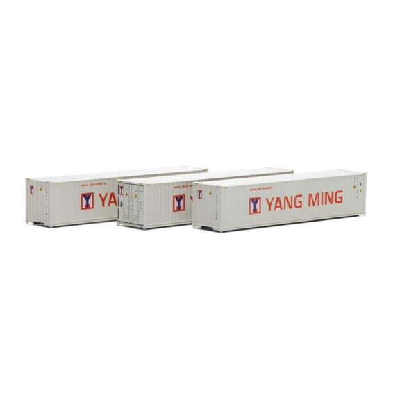 Athearn N 40' Corrugate Low Container Yang Ming/New 3 ATH17390 N Vehicles