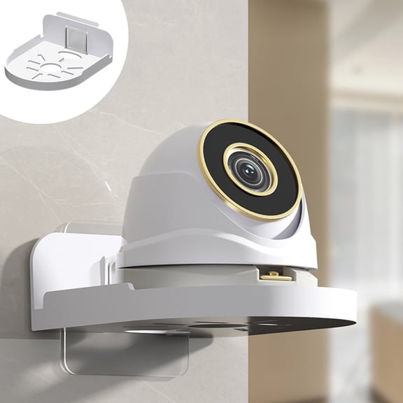 Ikohbadg Acrylic Wall Mount Bracket for Security Camera, Universal Adhesive Wall Shelves for Baby Monitors Speakers, No Drilling Mounting Tray Indoor, White