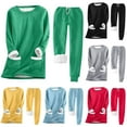 thumbnail image 2 of Mepaouo Fleece Sweatshirts Sets for Women Winter Warm Crewneck Pullover Pajamas Top and Botton, 2 of 3