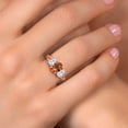 thumbnail image 4 of Gem Stone King 18K Rose Gold Plated Silver Ecstasy Mystic Topaz and White Topaz Filigree Style 3 Stone Ring for Women (2.70 Cttw, Oval 8X6MM and 6X4MM) (Size 5), 4 of 6