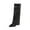 Black, variant on Dasayo Mid-Calf Women Boots Slouchy Wide Calf Black Block Heel Pointed Toe Fashion Side Zip Boots Women Shoes 36