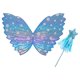thumbnail image 1 of Conjunto de disfraz de ángel para fotografía de niños, alas de mariposa, alas de hada y varita para niñas Azul, 1 of 7