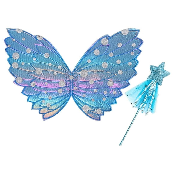 Juego de disfraces de princesa Cumpleaños Navidad Ángel Niñas hadas Azul Zulema Ala de vestuario
