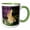 Green/White, variant on 3drose, Rabbit, 11oz Two-tone Black Mug