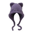 thumbnail image 3 of New Cat Ear Braid Knitted Hat Winter Outdoor Warm Cute Braid Hair Hat Ear Cold Hat Dog Winter Hat Knit Hat with Ear Cold Weather Gear Men Men Trapper Winter Hat Ear Caps for Winter Hail Hat Goofy Hat, 3 of 3