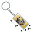 thumbnail image 3 of Rectangle  Harry Potter Hufflepuff Plaid Sigil Keychain in Chrome Plated Metal, 3 of 3