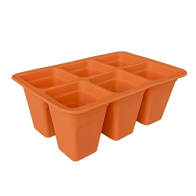 6-Hole Silicone Deep Root Control Seedling Tray - Reusable, Shockproof, Washable - Promotes Vertical Growth for Tomatoes, Herbs