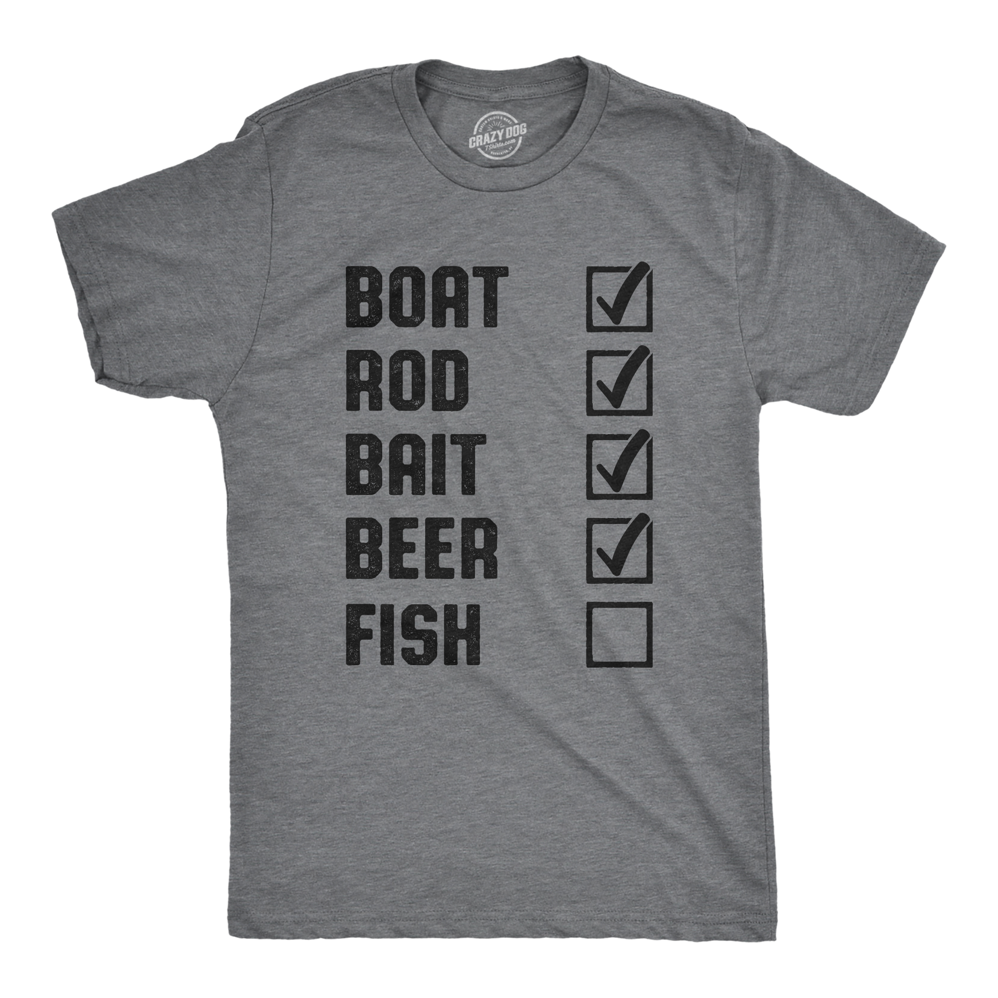 Mens WTF Wheres The Fish T Shirt Funny Fishing Acronym Fishermen