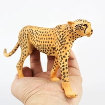 AURARMLET Yellow Cheetah Sculpture 8.5 Inch Premium Plastic Wild Animal Statue for Home and Office Decoration