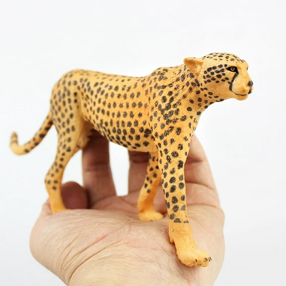 AURARMLET Yellow Cheetah Sculpture 8.5 Inch Premium Plastic Wild Animal Statue for Home and Office Decoration