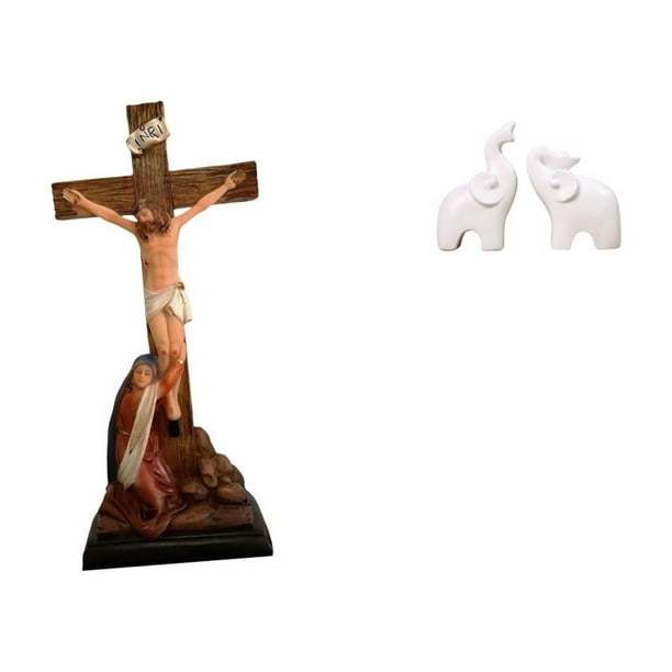 Escultura De Elefante Sagrado De Jesús, Adorno Artesanal, Estatua De La Santa Madre María, Religiosa Católica, Decoración única De Mesa, Figuras De Animales Para Dormitorio Y Oficina.