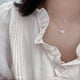 thumbnail image 4 of Collar de doble capa Sonducket chapado en plata con colgante brillante para mujer, 4 of 6
