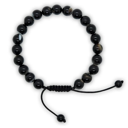 - Black Agate Wrist mala Yoga Beads for Meditation