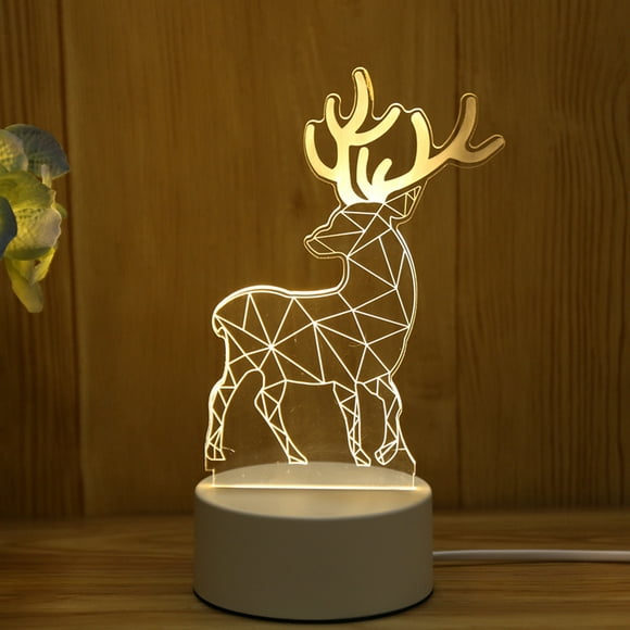 USB 3D A Mené la Lampe de Table de Nuit pour la Décoration de Chambre à Coucher de la Lumière Chaude