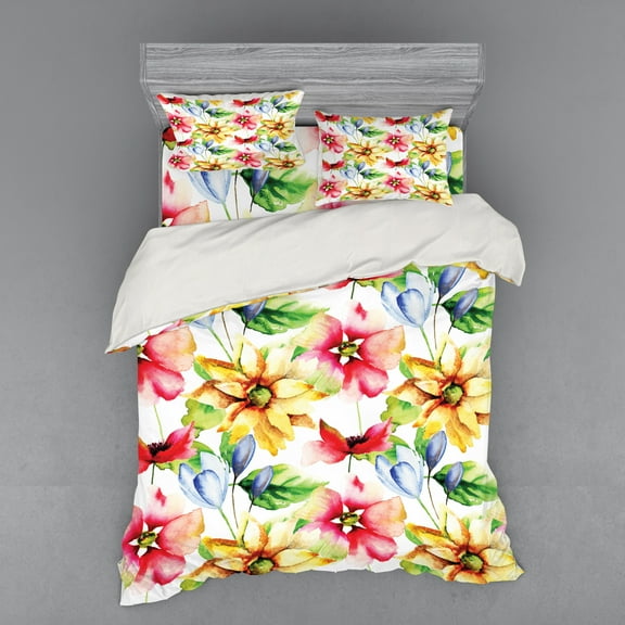 Ambesonne Colorful Bedding Set 4 Pcs, Country Art, Queen, Multicolor