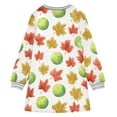 thumbnail image 6 of Girls' long-sleeved dress Tennis Maple Leaf Girls' A-line dress with ribbed cuffs Soft and comfortable, 6 of 6