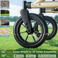thumbnail image 5 of MAXWALK Rollator Walker for Seniors, 12" Rubber Wheels Foldable, Aluminium with Backrest, Height Adjustable 23.6lbs, Gold, 5 of 10