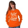 thumbnail image 4 of In God I Trust Cute Pumpkin Pun Women Plus Size Sweatshirt Brisco Brands 2X, 4 of 6